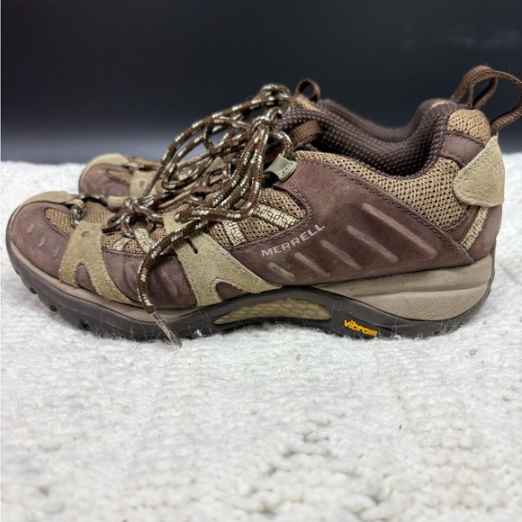 Merrell Hiking Sneaker Brown Pink Vibram Soles Women’s 7 Outdoor Mountain Wear - Picture 2 of 7